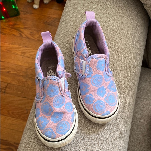Vans Kids Blue and Pink Slip-On Shoes - Picture 2 of 4